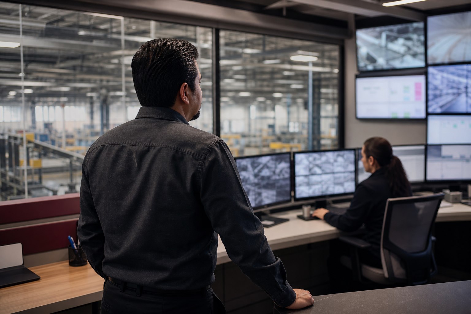 Equipo supervisando una operación conectada desde un centro de control.